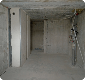 Демонтаж бетонной сантехкабины (Пол, стены, потолок)